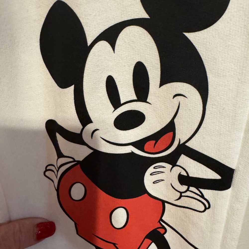 NWT Disney Mickey Mouse Design Women's Winter White Jogger   SMALL  #4 - Picture 4 of 12